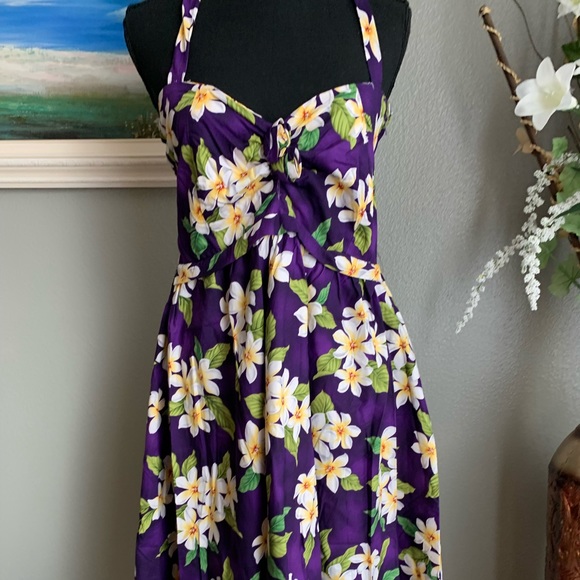 Purple Floral Backless Women’s Dress Size M - Picture 2 of 14